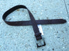 1.25" Wide Cut-Edge Leather Belt with Distressed Metal Buckle