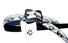 "Skinny" Black & White .78" Snakeskin Print Leather Belt