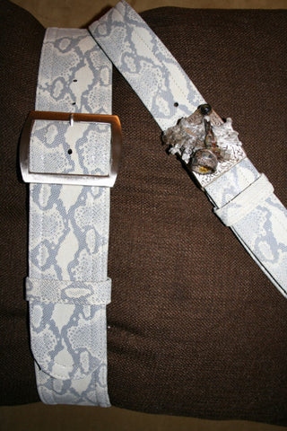 Contour Snakeskin Print Belts