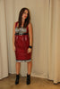 Red "no-animal" Leather Dress