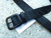 1.5" Wide Cut-Edge Leather Belt with Black Buckle