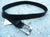Black 1.5" Wide Cut-Edge Leather Belt