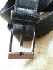 Grey 1.5" Wide Cut-Edge Leather Belt